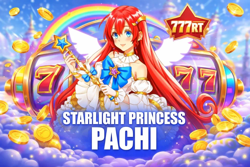 Tampilan STARLIGHT PRINCESS PACHI di 777RT dengan karakter putri cahaya, latar langit malam, dan efek kilau bintang